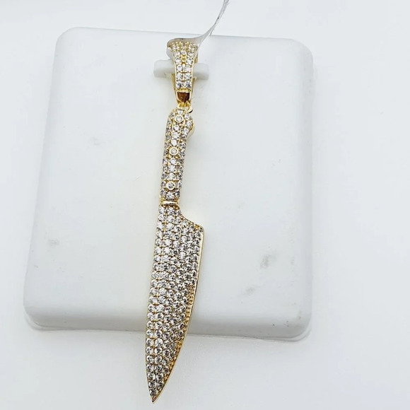 14K Gold Plated Cubic Zircon Pendant, INUS1BR255 - Picture 5 of 11